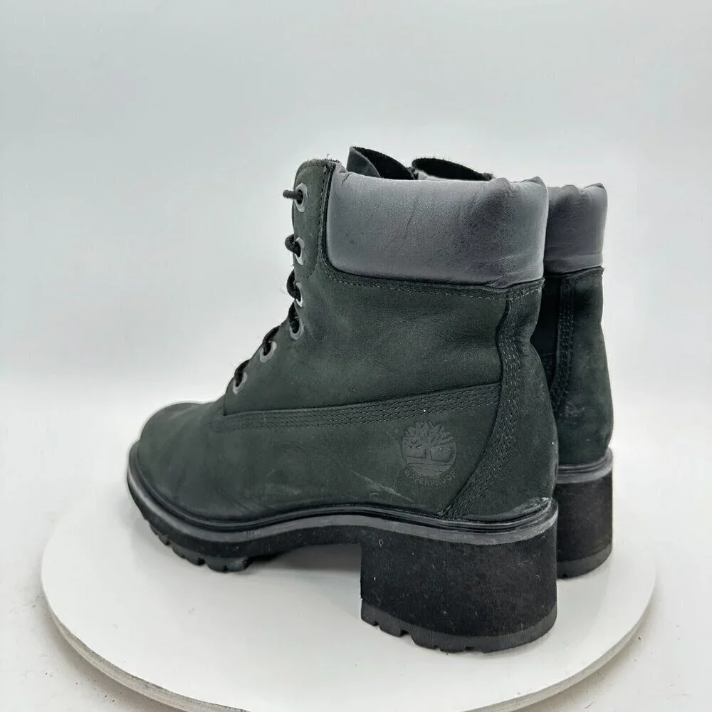 Timberland Kinsley Women Size 7.5 A25C4 Black Suede Lug Sole Block Heel boot
